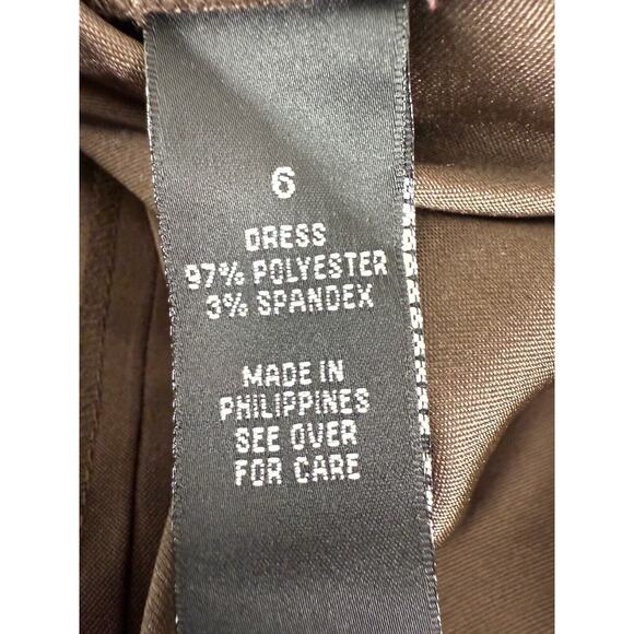 AB Studio Size 6 Beaded Sleeveless Mini Shift Dress Brown ZIp Casual Round Neck - Picture 8 of 10